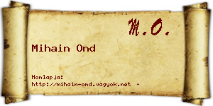 Mihain Ond névjegykártya